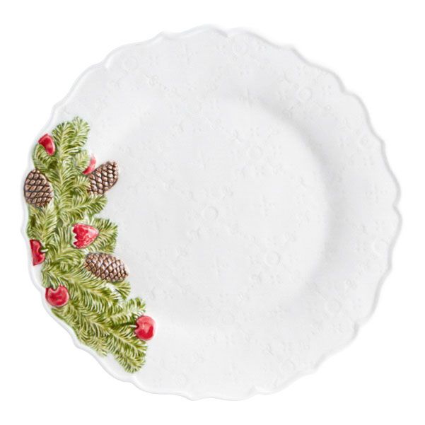 Тарелка обеденная Bordallo Pinheiro Рождественская гирлянда 29,5 см белая