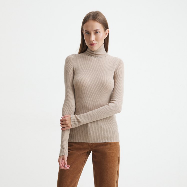

Водолазка женская Maison David 19AW0115 бежевая S, Бежевый, 19AW0115
