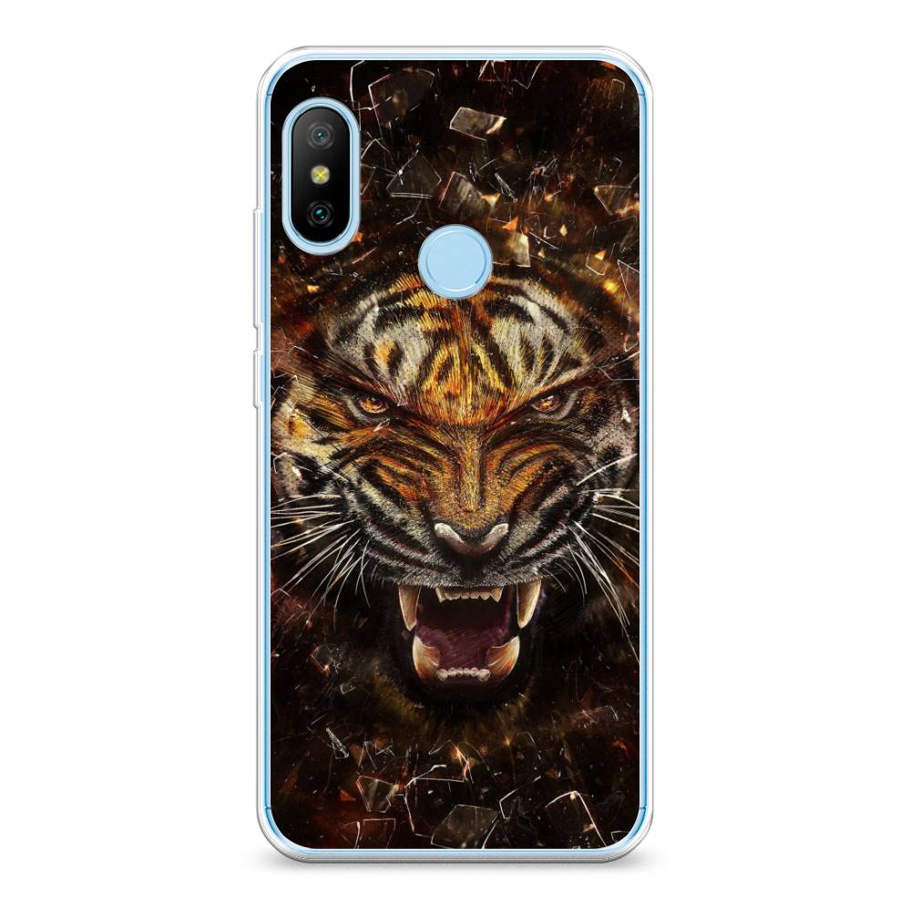 

Чехол на Xiaomi A2 Lite"Тигр осколки", Оранжевый;серый;черный, 34050-1