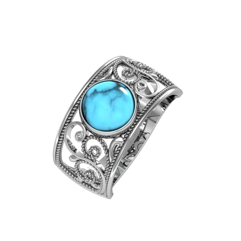 

Кольцо из серебра р. 18,5 ПРИВОЛЖСКИЙ ЮВЕЛИР 201022-BZ, бирюза, 201022-BZ