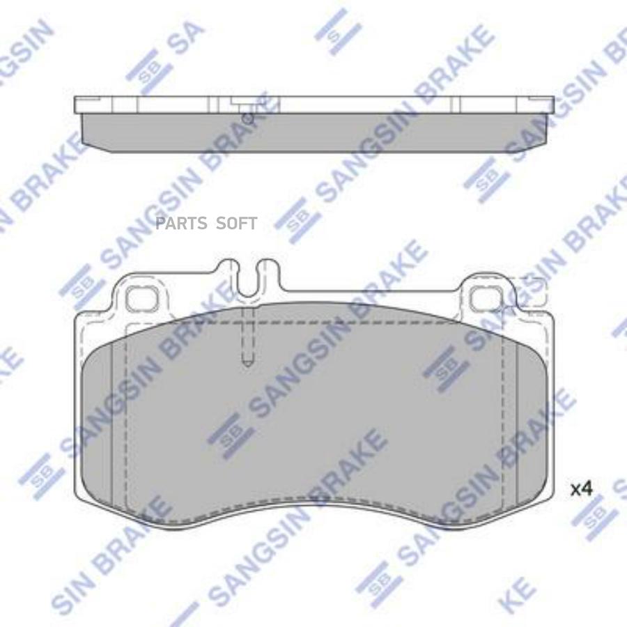 

Колодки Тормозные Mercedes W212/218 09- Передние Sangsin brake арт. SP2378