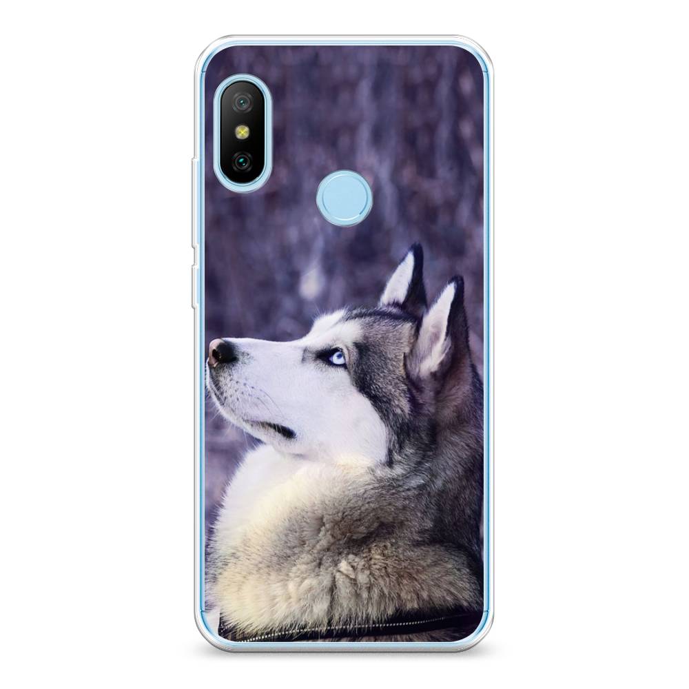 

Чехол на Xiaomi A2 Lite"Хаски 1", Фиолетовый;белый, 34050-1