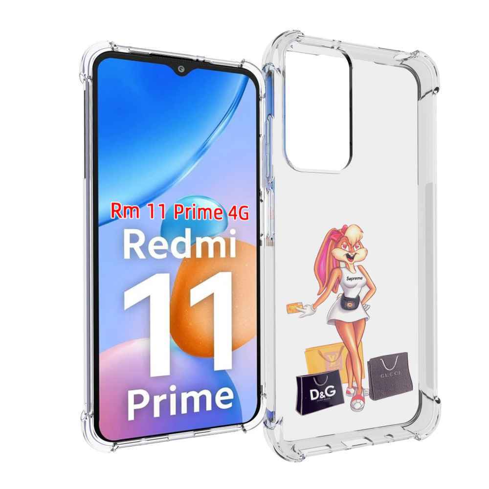 

Чехол MyPads модница-зайка женский для Xiaomi Redmi 11 Prime 4G, Прозрачный, Tocco