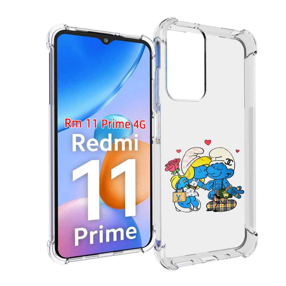 Чехол MyPads модные-смурфики для Xiaomi Redmi 11 Prime 4G