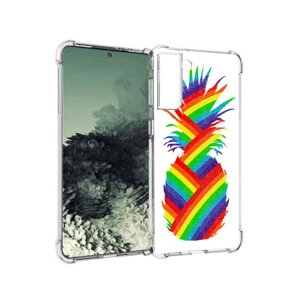 

Чехол MyPads Tocco для Samsung Galaxy S21+ радужный ананас (PT157355.533.566), Прозрачный, Tocco