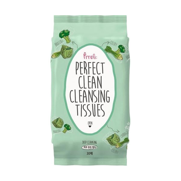 Салфетки влажные Prreti Perfect Clean для лица с брокколи 30 шт