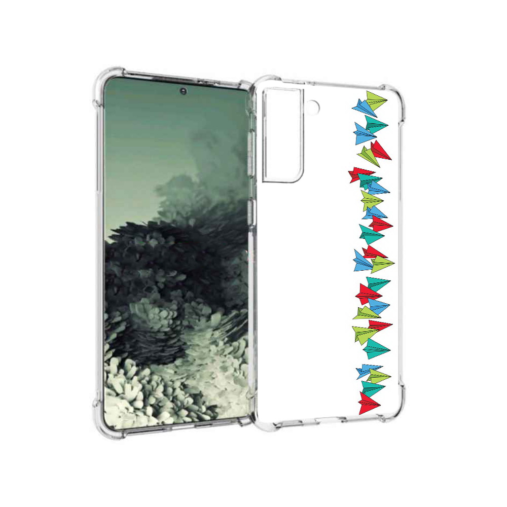 

Чехол MyPads Tocco для Samsung Galaxy S21+ самолетики из листочков (PT157355.533.593), Прозрачный, Tocco