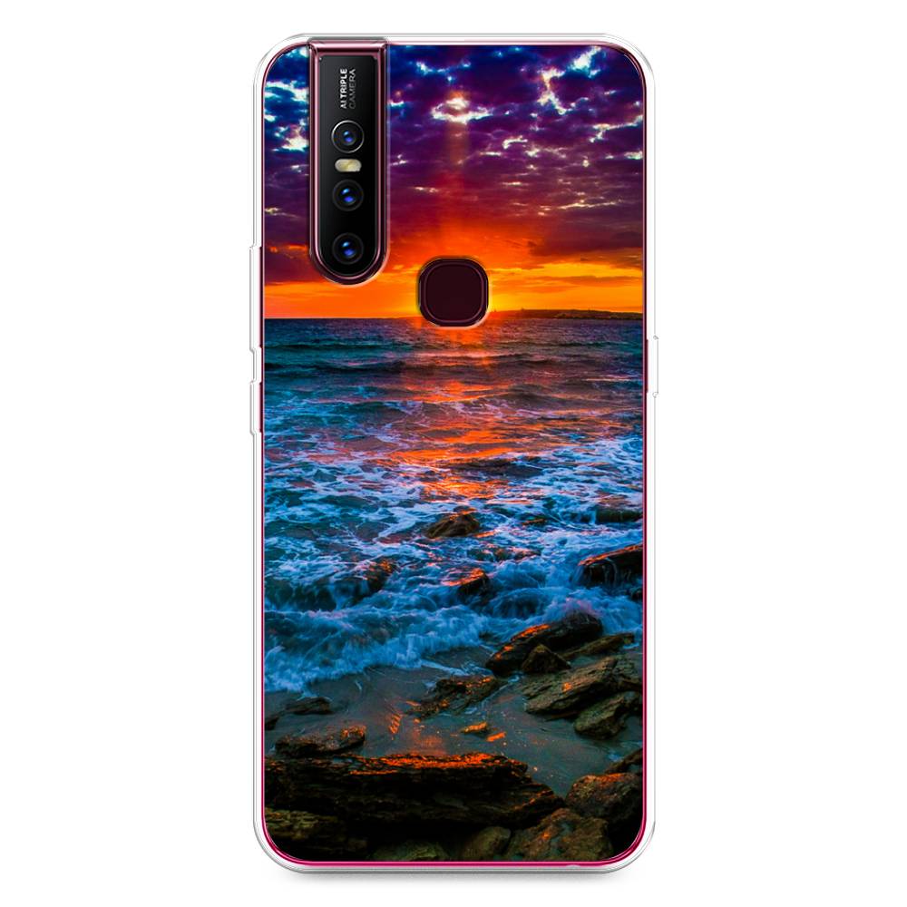 

Чехол для Vivo V15 "Закат 1", Оранжевый;синий, 261050-2