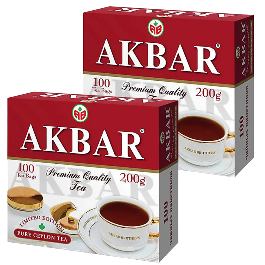 

Чай черный Akbar Premium, 2 шт по 100 пакетов