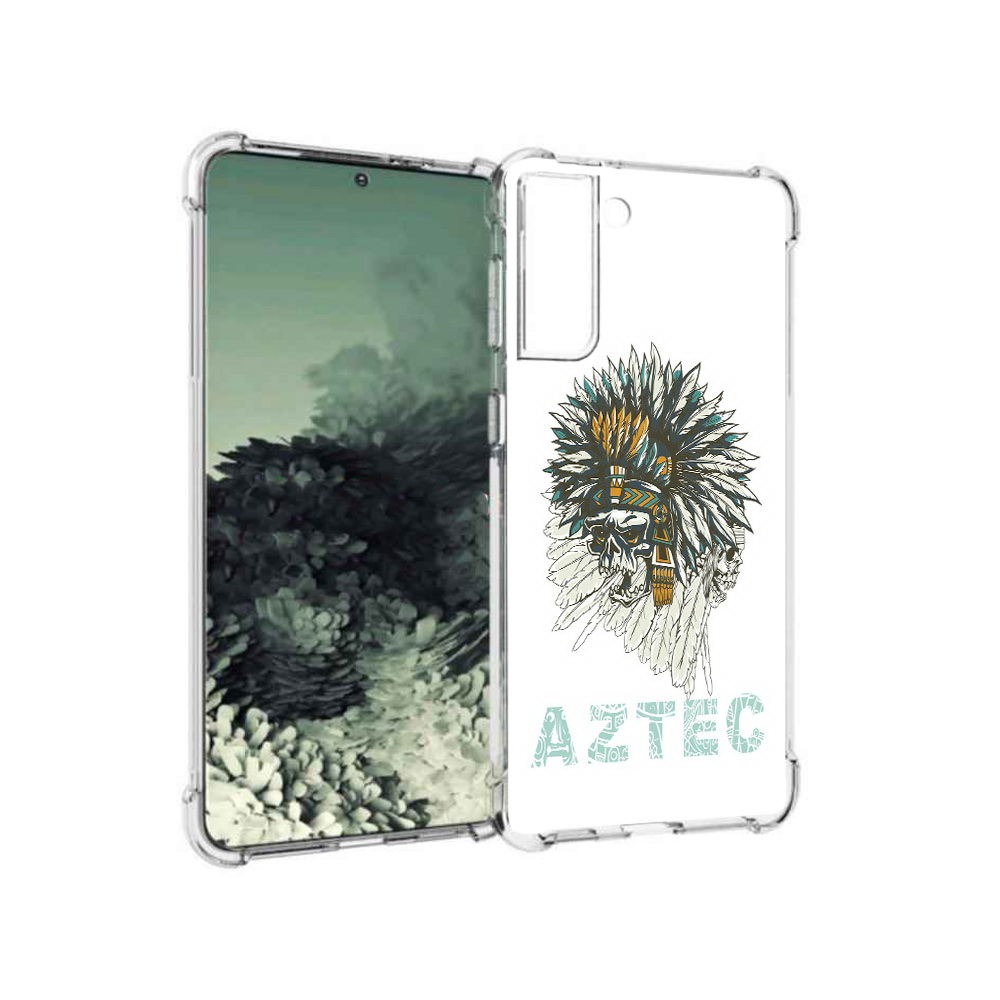 

Чехол MyPads Tocco для Samsung Galaxy S21+ скелет индеец (PT157355.533.602), Прозрачный, Tocco