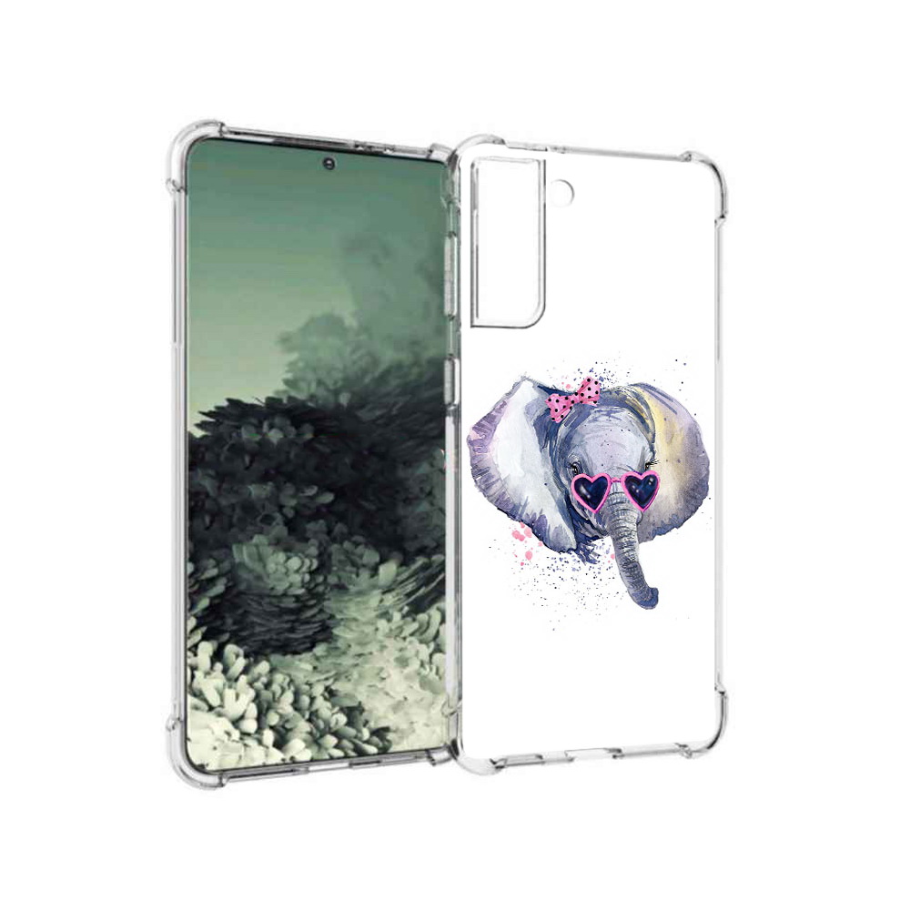 

Чехол MyPads Tocco для Samsung Galaxy S21+ слоник в очках (PT157355.533.608), Прозрачный, Tocco