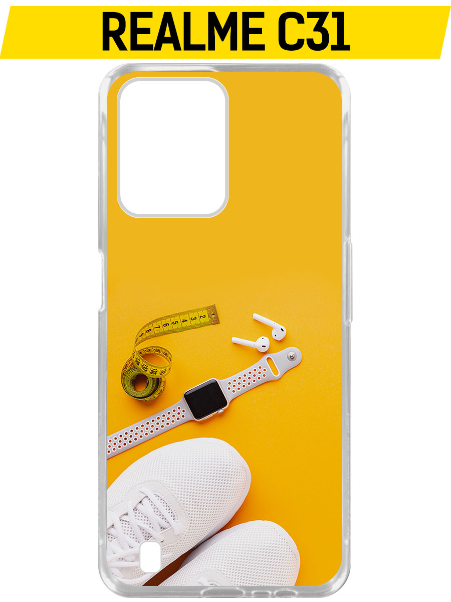 

Чехол-накладка Krutoff Clear Case Кроссовки женские Фитнес для Realme C31, Прозрачный