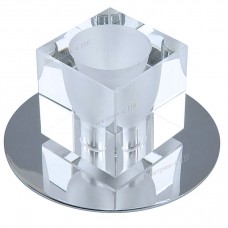 Светильник G4 c ограненным стеклом, куб хром Italmaс