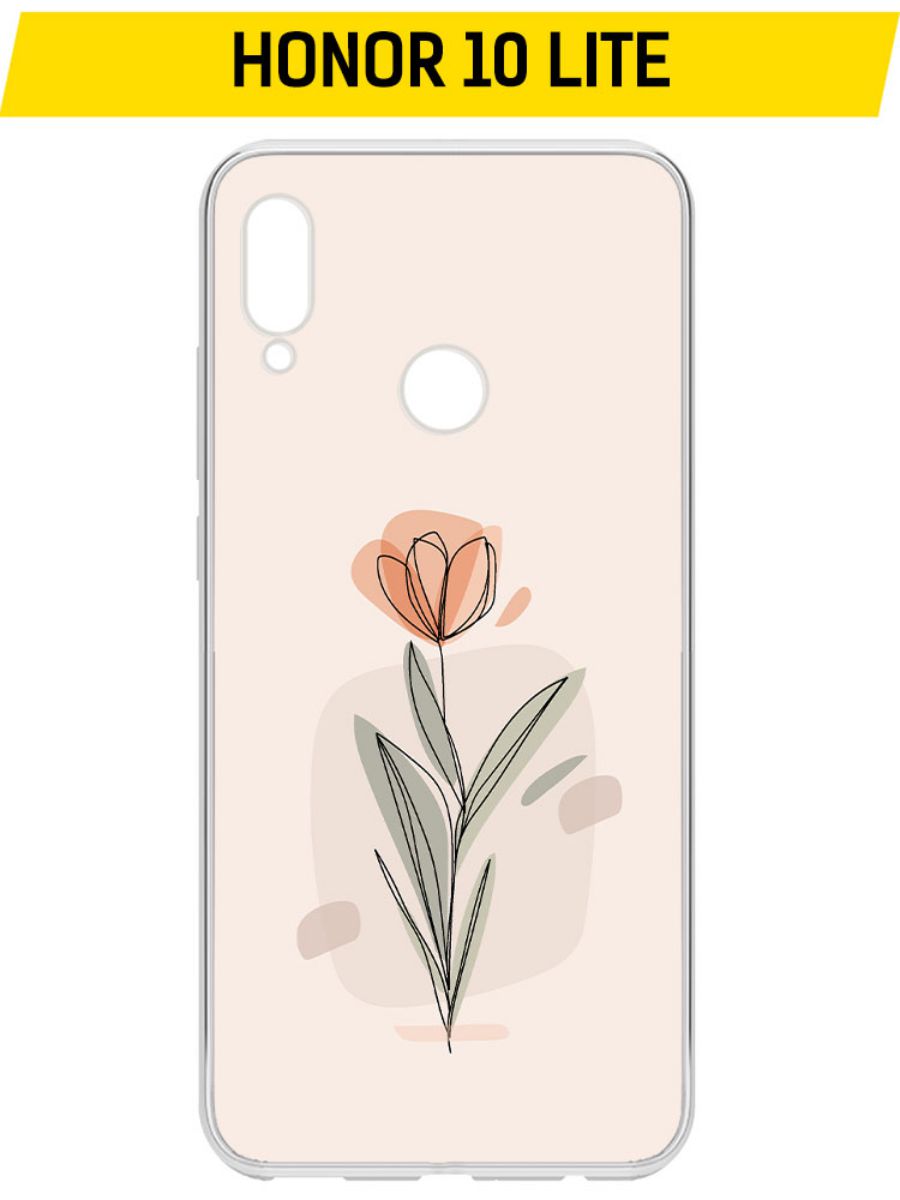 

Чехол-накладка Krutoff Clear Case Тюльпан для Honor 10 Lite, Прозрачный