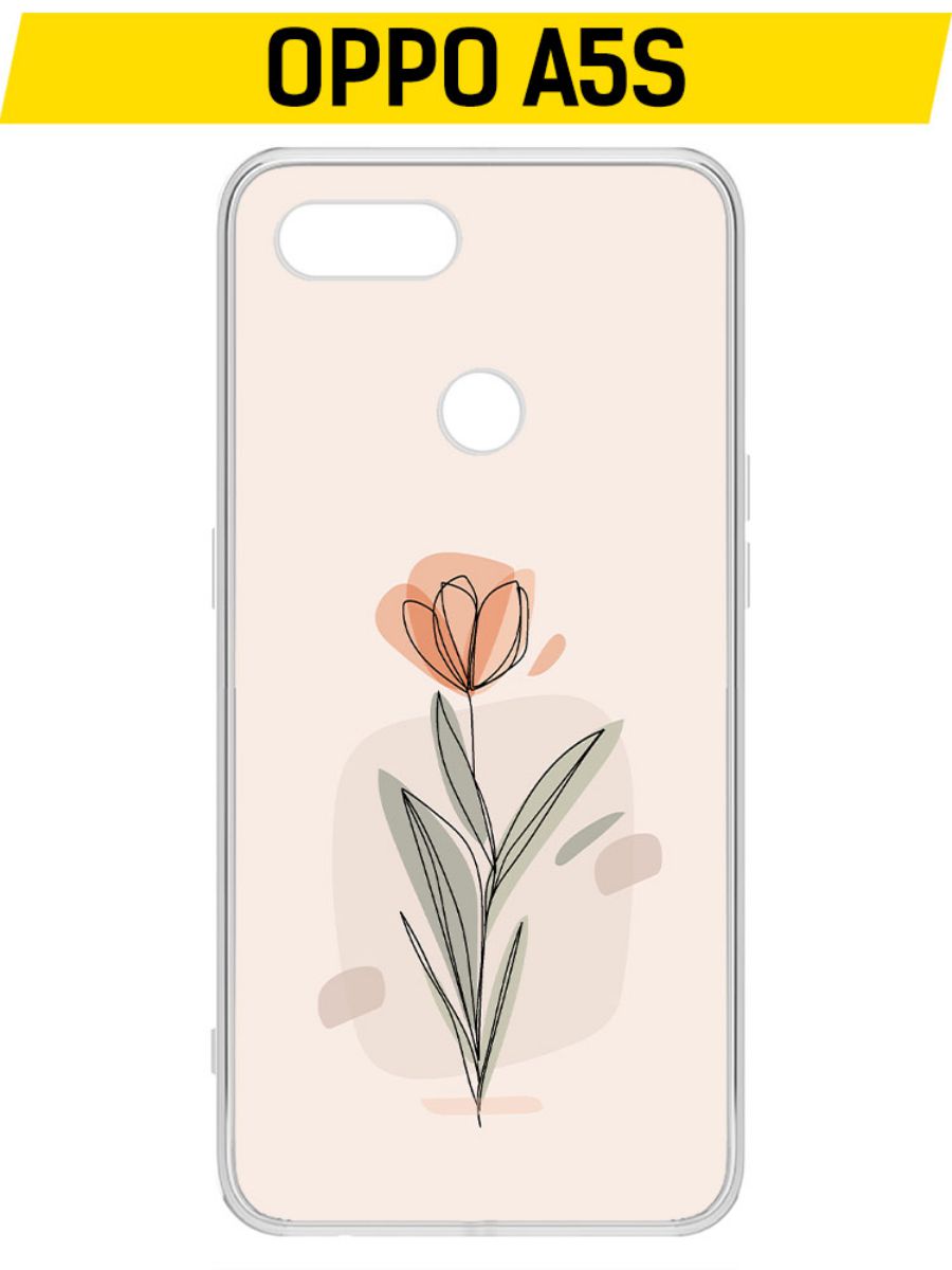 

Чехол-накладка Krutoff Clear Case Тюльпан для Oppo A5s, Прозрачный