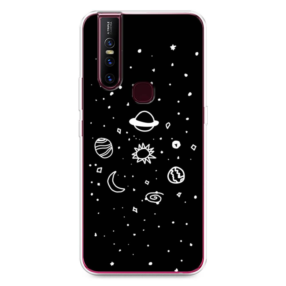 

Чехол для Vivo V15 "Дудл солнечной системы", Бежевый;серый, 261050-2
