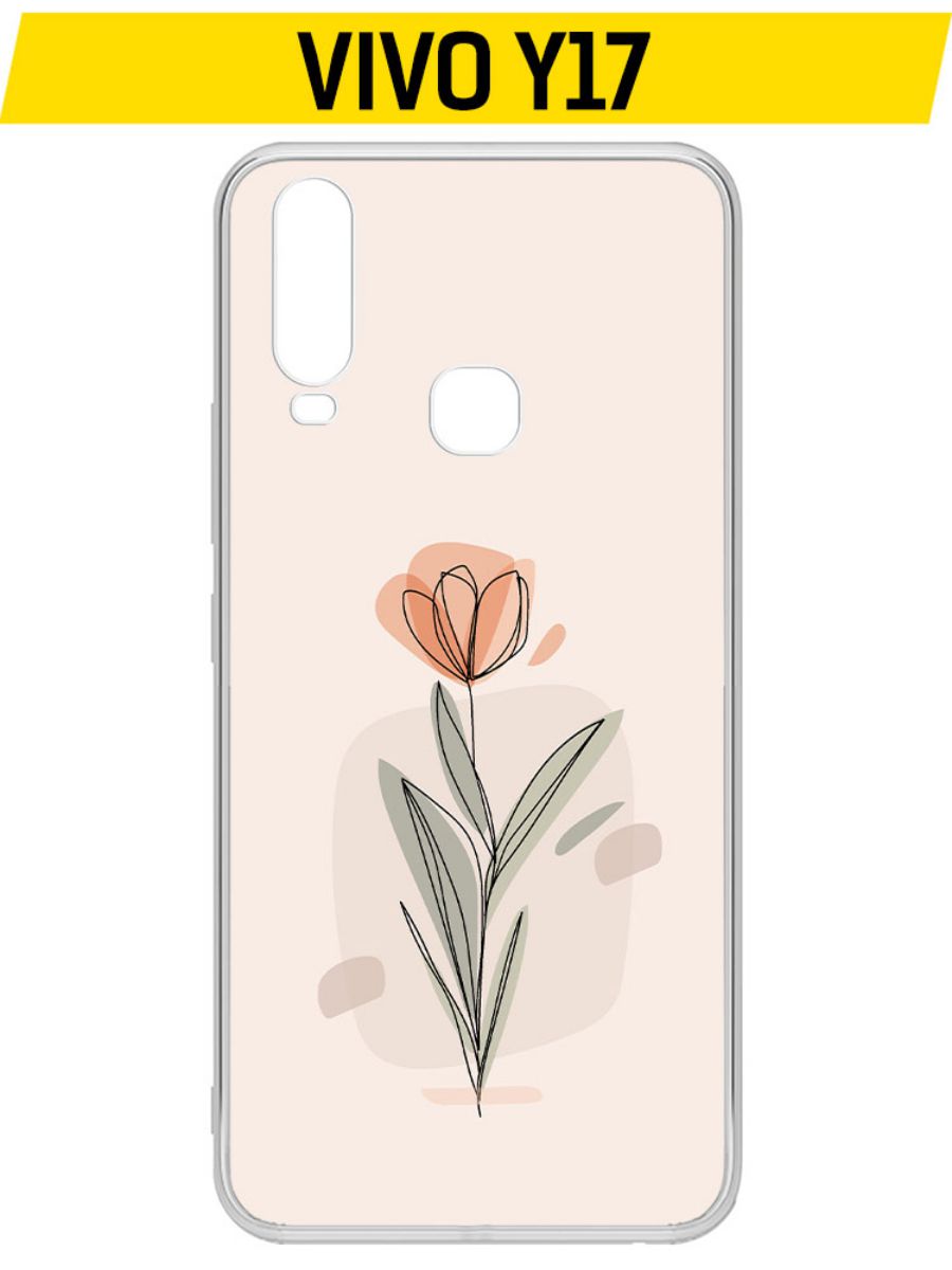 

Чехол-накладка Krutoff Clear Case Тюльпан для Vivo Y17, Прозрачный