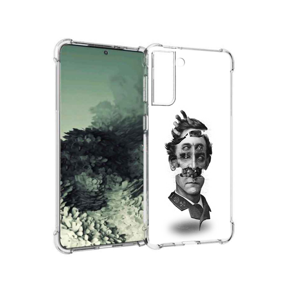 

Чехол MyPads Tocco для Samsung Galaxy S21+ страшное лицо абстракция (PT157355.533.628), Прозрачный, Tocco