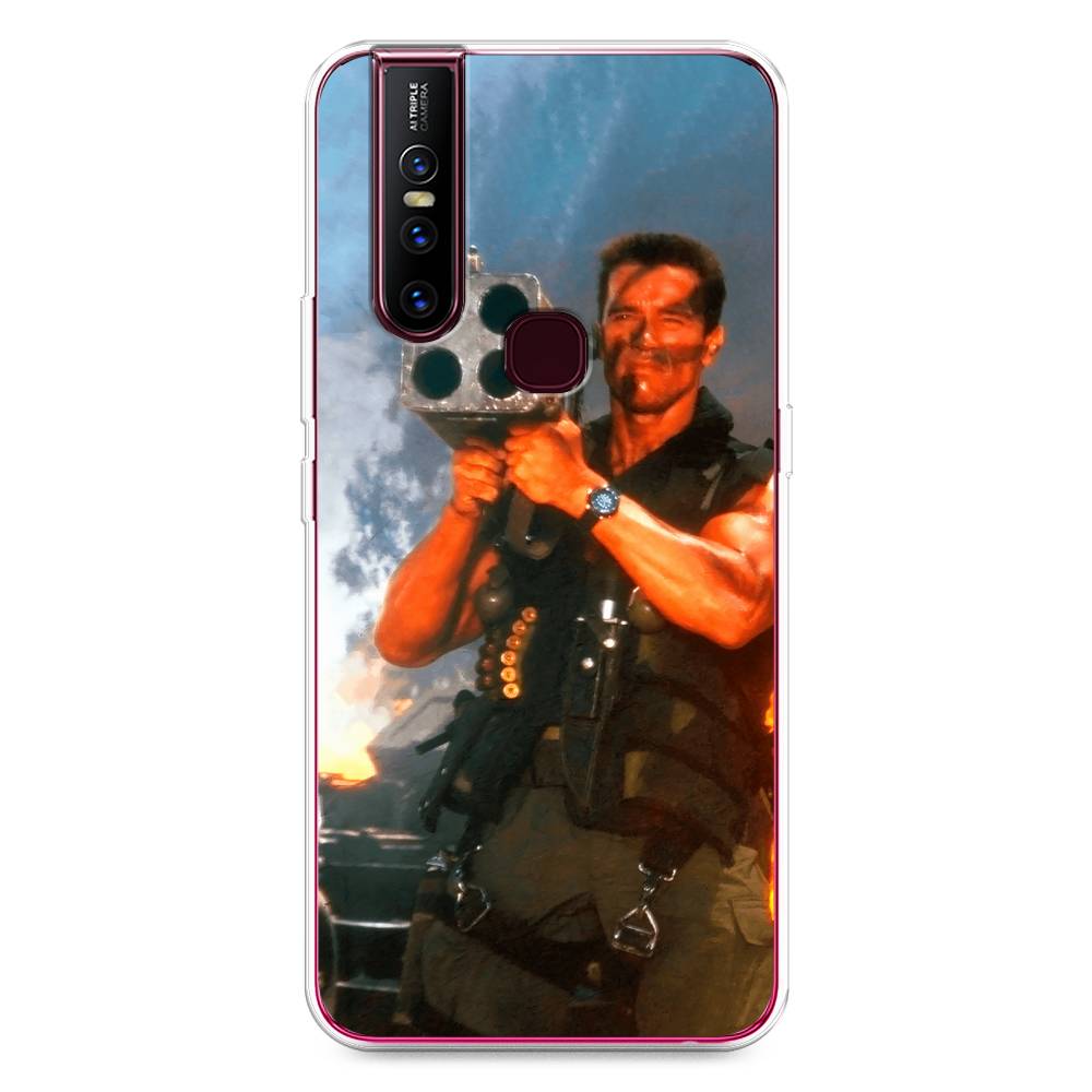 

Чехол для Vivo V15 "Арнольд Шварцнеггер с базукой", Голубой;коричневый, 261050-6