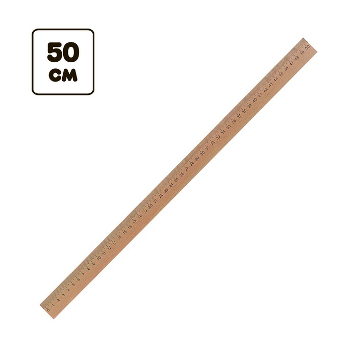 

Линейка деревянная 50 см, (БЕЗ штрих-кода), (100шт.), Бежевый