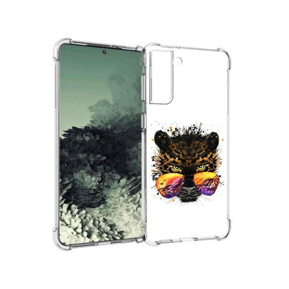 

Чехол MyPads Tocco для Samsung Galaxy S21+ тропический леопард (PT157355.533.649), Прозрачный, Tocco