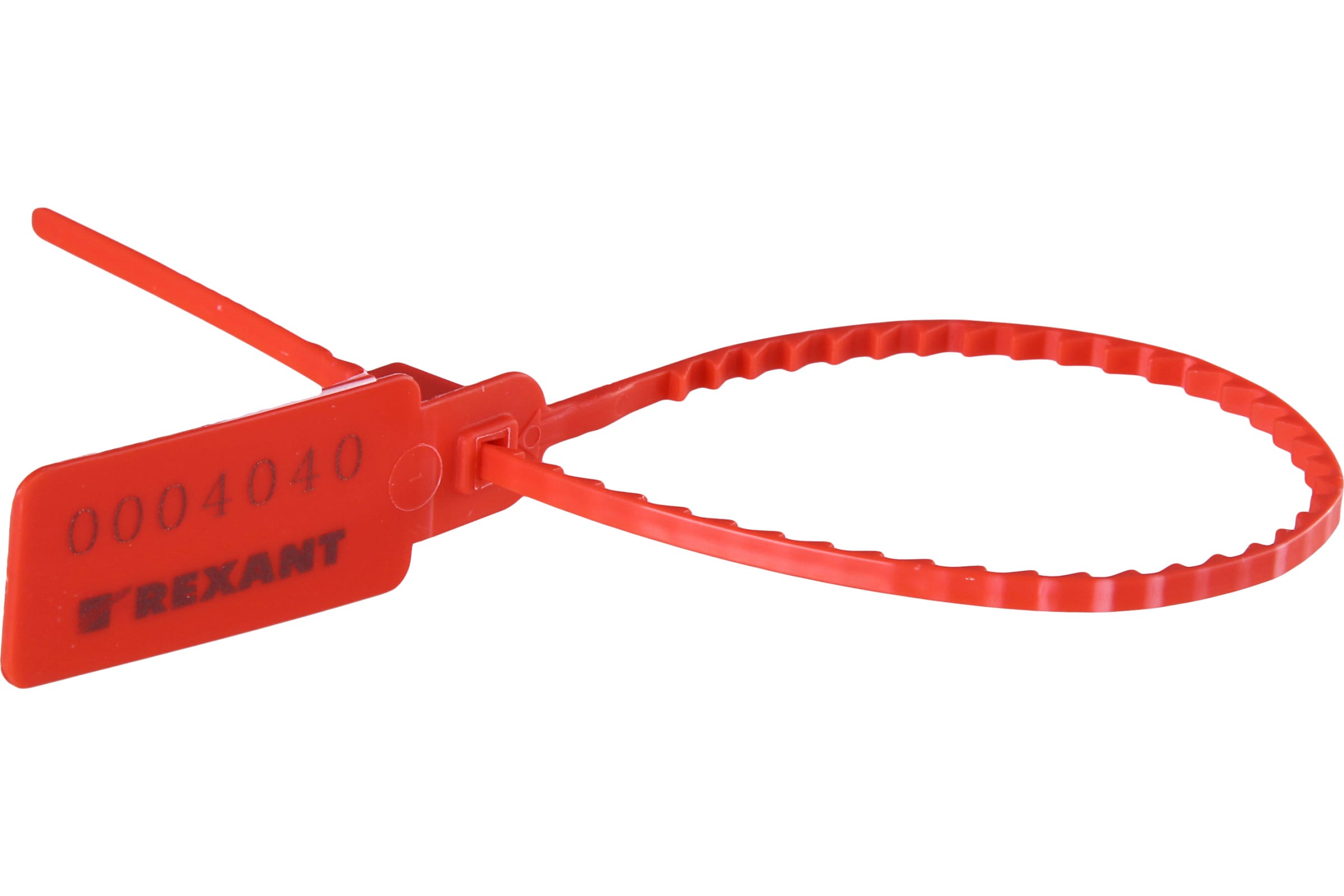 REXANT Пломба для опечатывания пластиковая номерная 255 мм красная 50 шт 07-6121