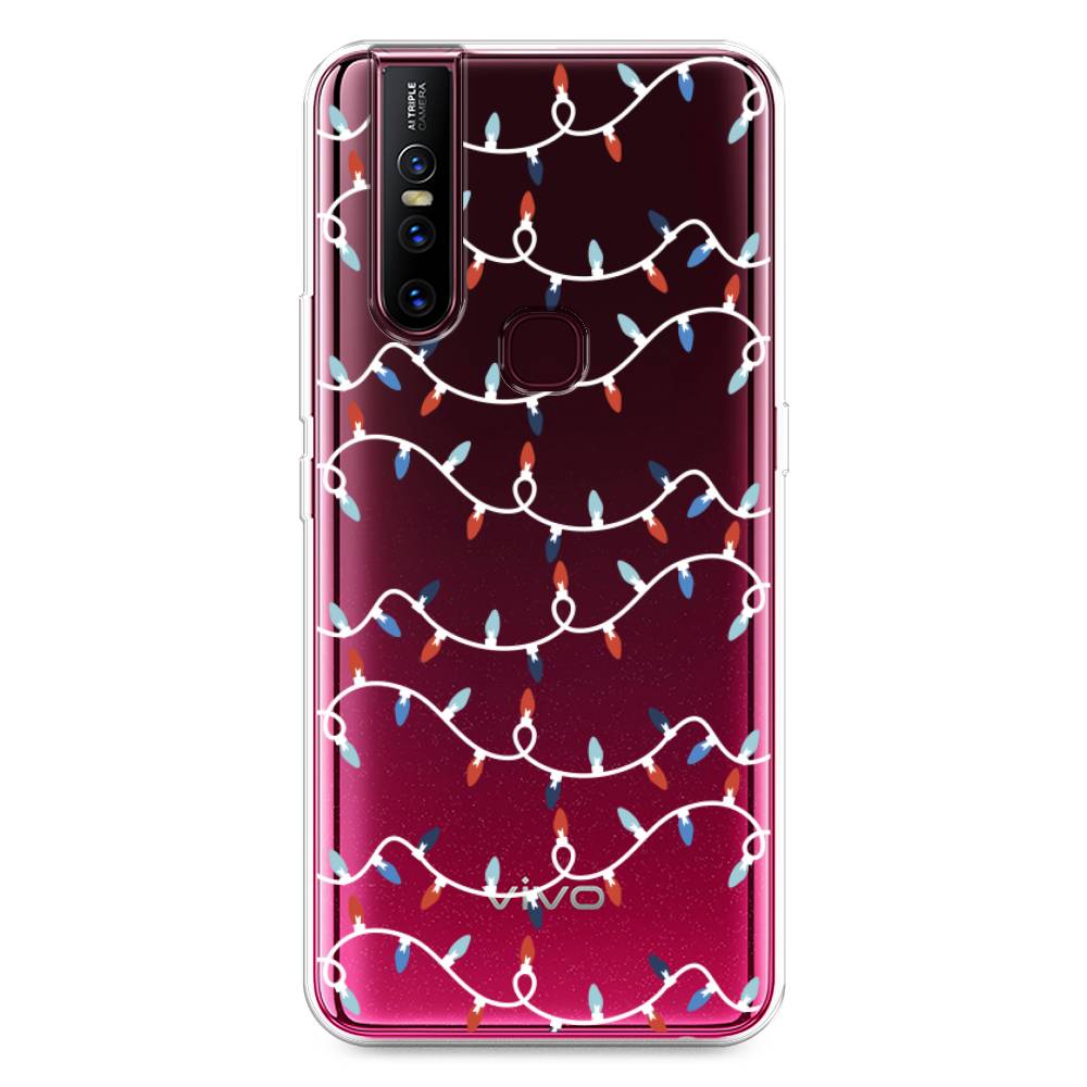 

Чехол для Vivo V15 "Разноцветная гирлянда", Белый;красный;синий, 261050-5