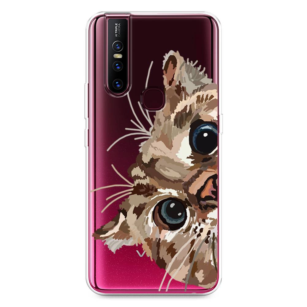 

Чехол для Vivo V15 "Любопытный кот", Коричневый;синий;черный, 261050-1