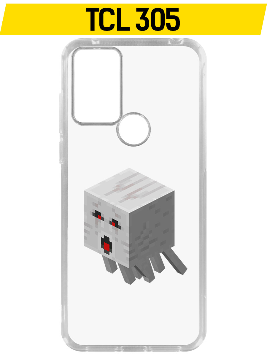 

Чехол-накладка Krutoff Clear Case Minecraft-Гаст для TCL 305, Прозрачный