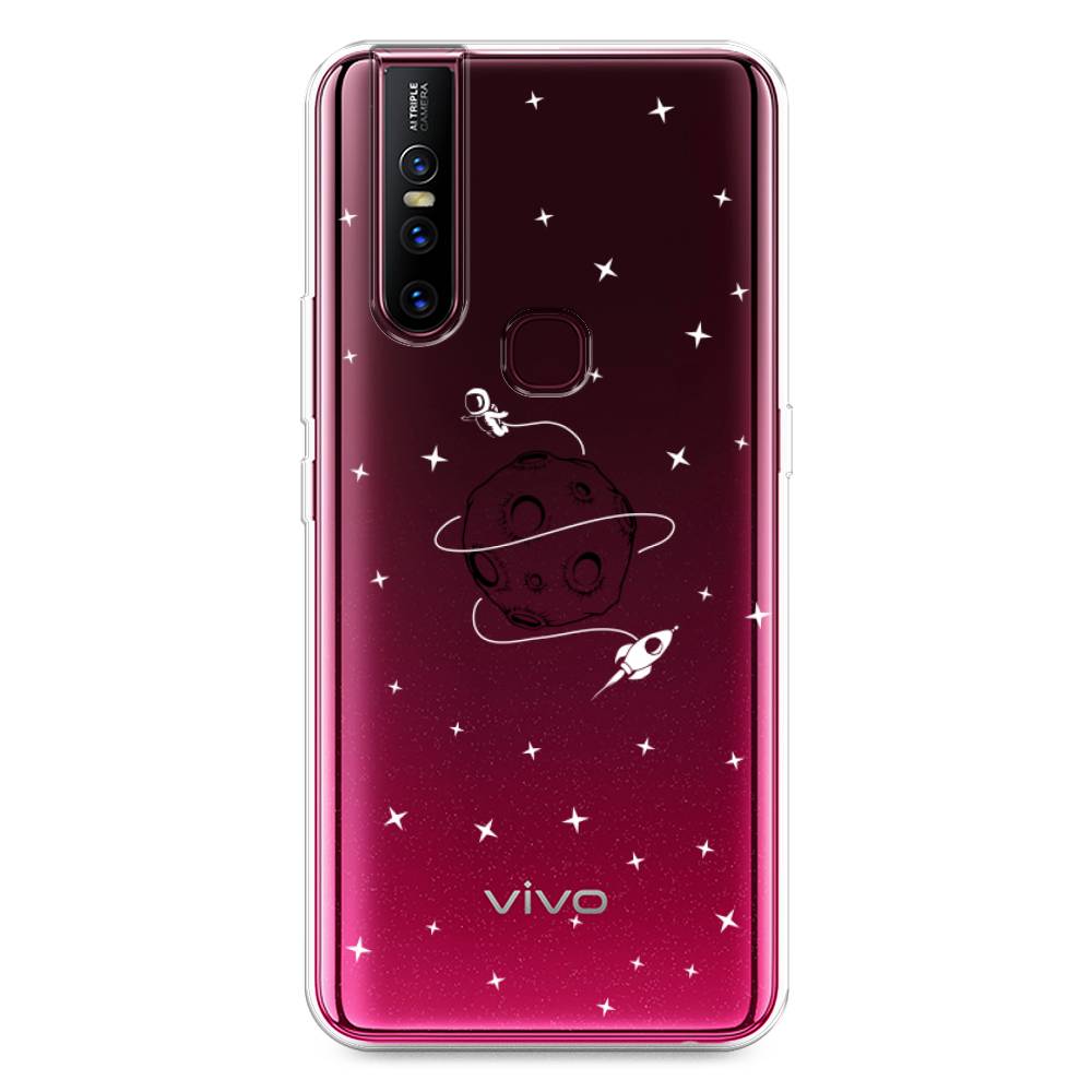 

Чехол для Vivo V15 "Полет вокруг луны", Белый;серый;черный, 261050-2