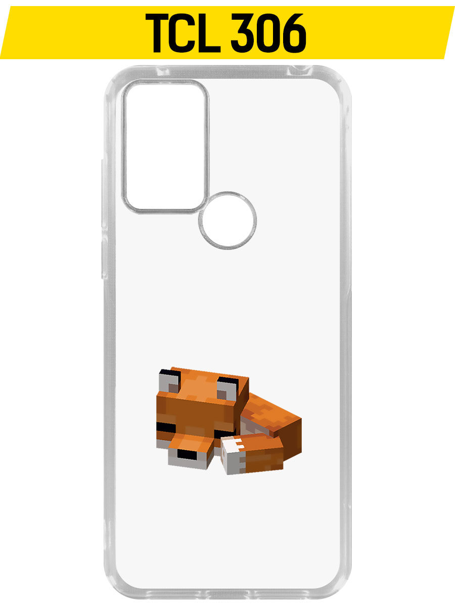 Чехол-накладка Krutoff Clear Case Minecraft-Спящий Лисенок для TCL 306