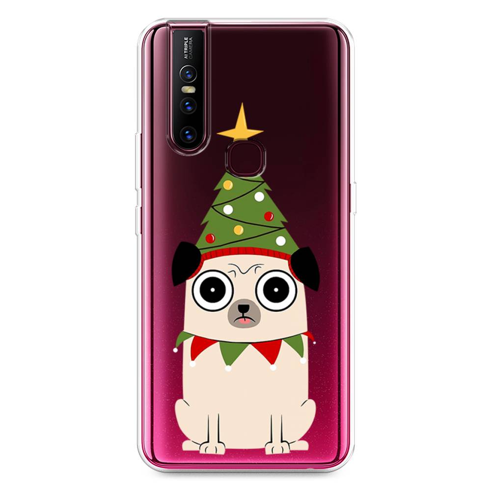 

Чехол для Vivo V15 "Собачка с ёлочкой", Бежевый;красный;зеленый, 261050-1
