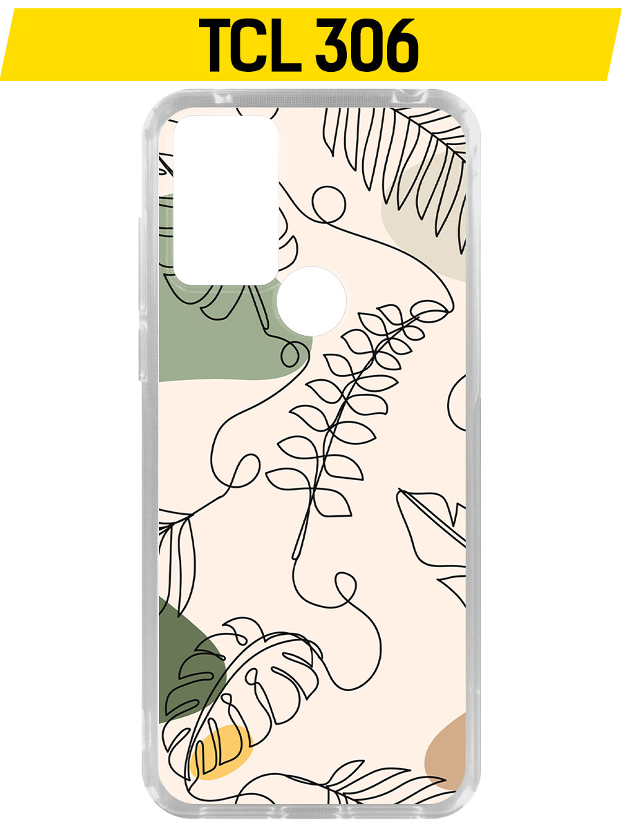 

Чехол-накладка Krutoff Clear Case Линия весны для TCL 306, Прозрачный