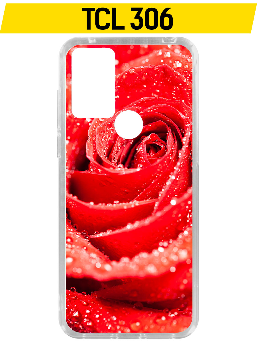 

Чехол-накладка Krutoff Clear Case Роза для TCL 306, Прозрачный