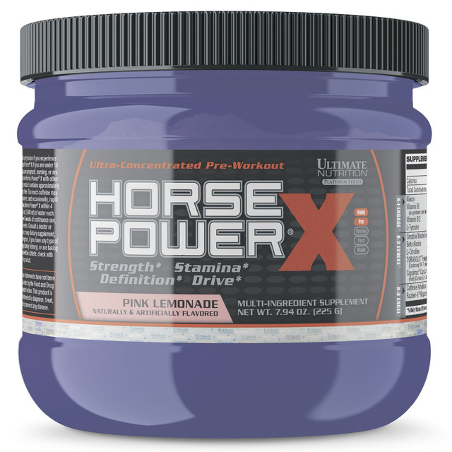 Предтренировочный комплекс Ultimate Nutrition HORSE POWRER X Розовый лимонад, 225 гр