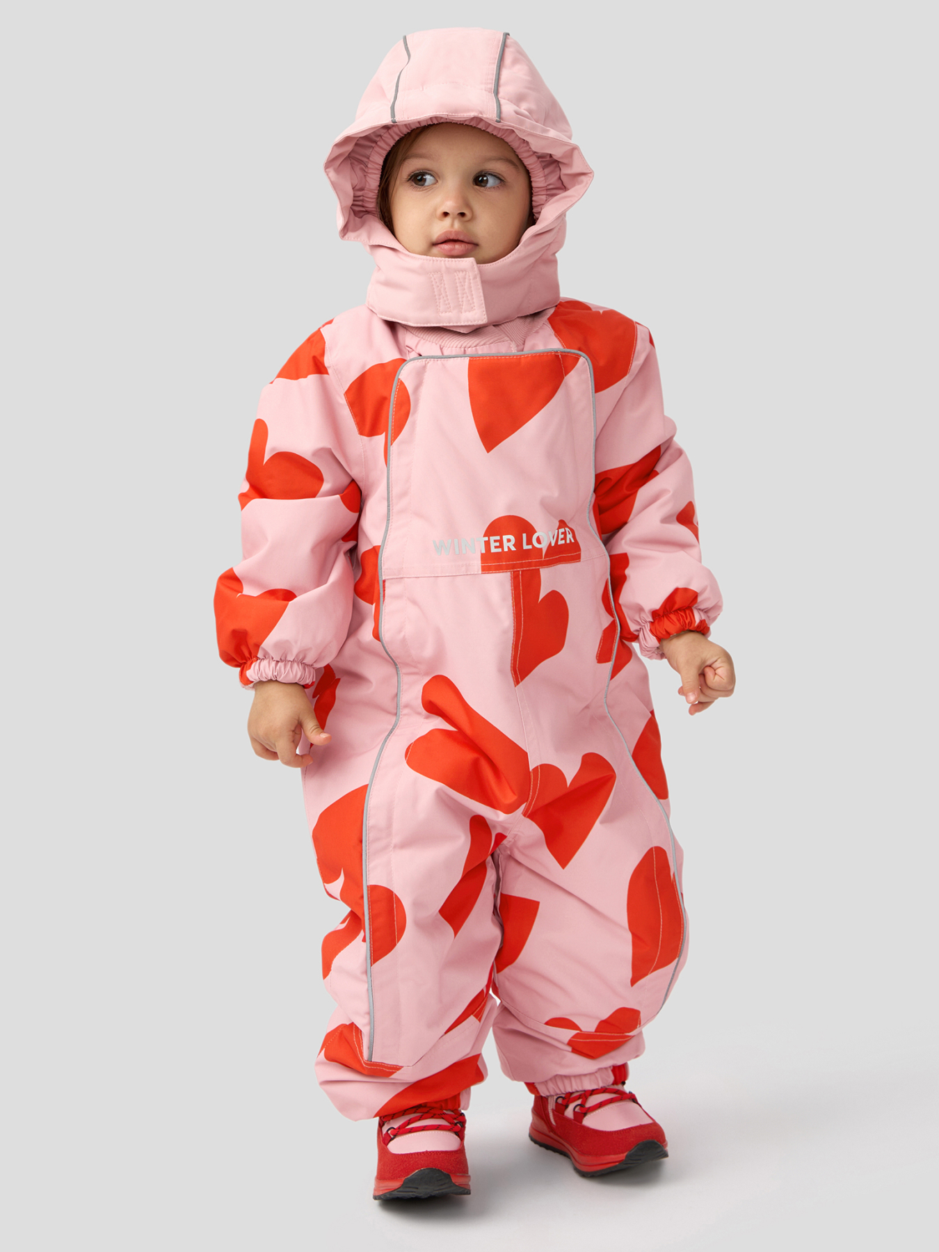 

Комбинезон детский Happy Baby 89114, hearts, 92, Розовый;красный, 89114