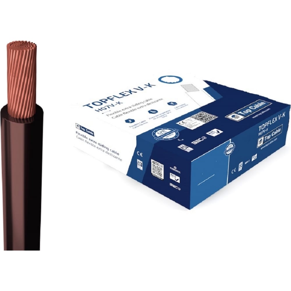 

Top cable TOPFLEX V-K H07V-K 1x1.5 Провод монтажный гибкий коричневый 131M001MR100