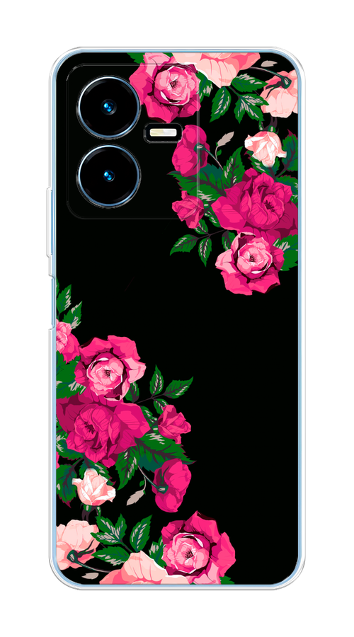 

Чехол на Vivo Y22 "Розы фуксия", Черный;розовый;зеленый, 267550-1