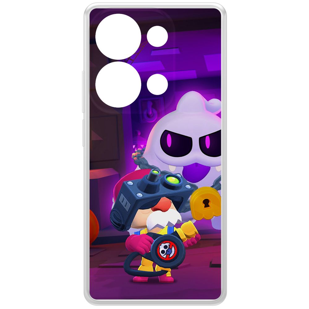 

Чехол-накладка Clear Case Brawl Stars-Охотник за Скуиками Гэйл для Xiaomi Poco M6 Pro 4G, Прозрачный