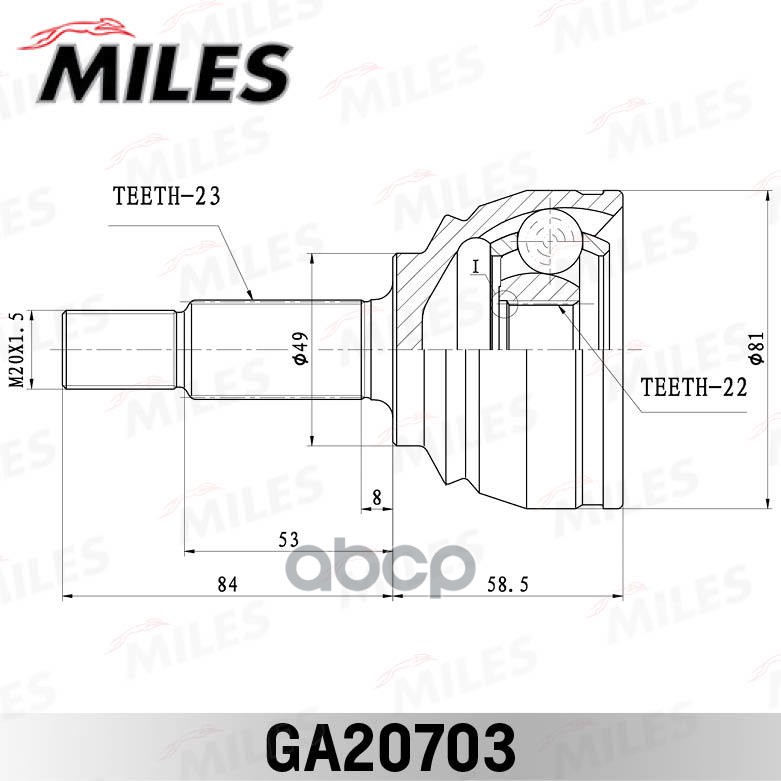 

Шрус Лада/Жигули/Lada/Ваз X-Ray 15- Нар. (Кпп Renault Jr5) Ga20703 Miles арт. GA20703