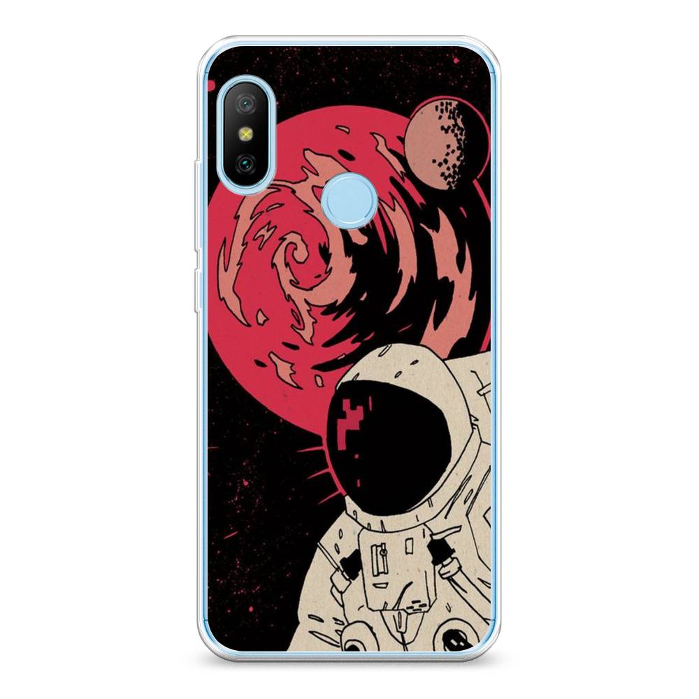

Чехол на Xiaomi A2 Lite"Космонавт возле Марса", Черный;красный, 34050-2