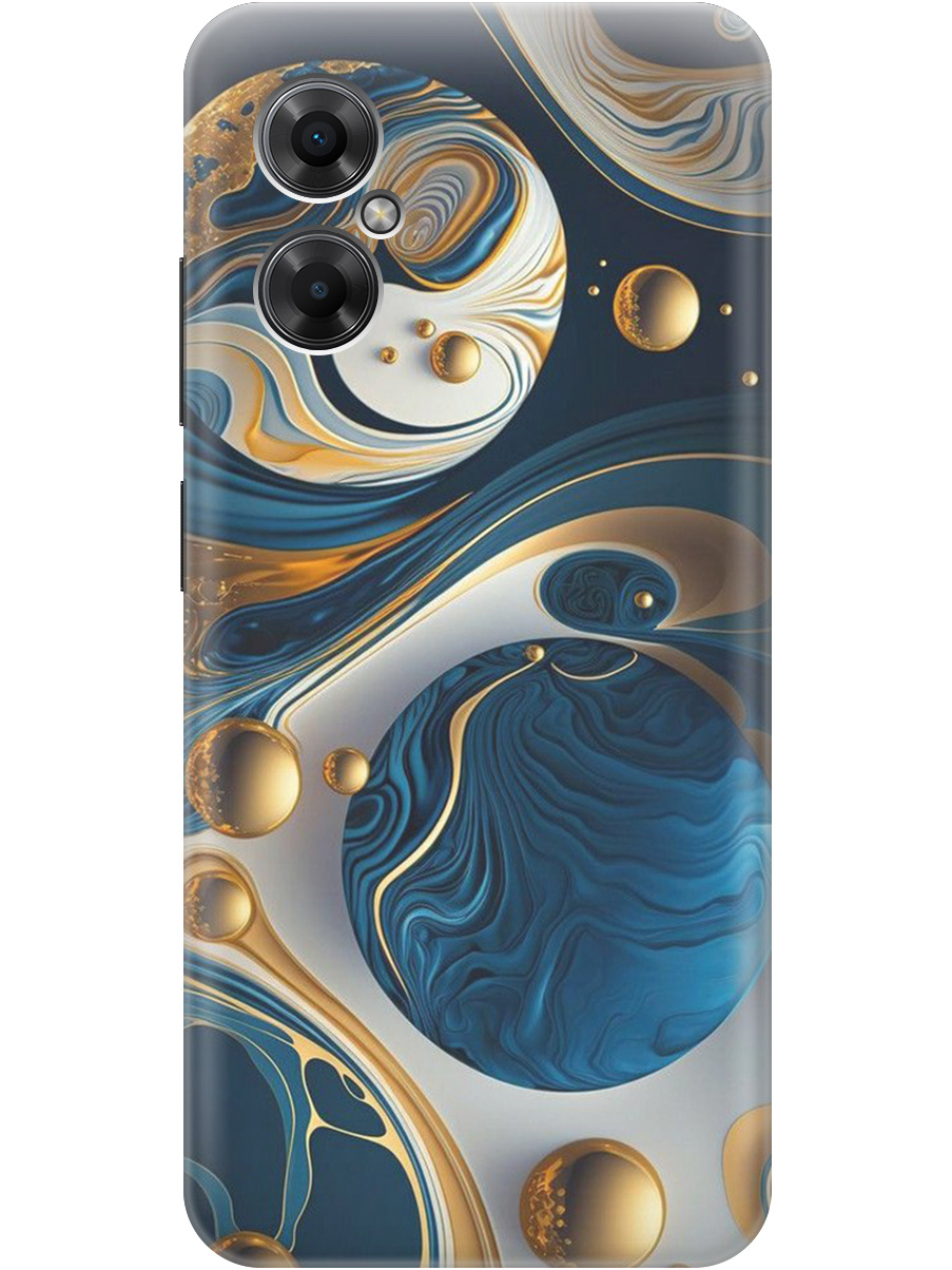 

Силиконовый чехол на Xiaomi Poco M4 5G Global с рисунком "Сине-золотые фигуры" прозрачный, Желтый;синий, 20001427