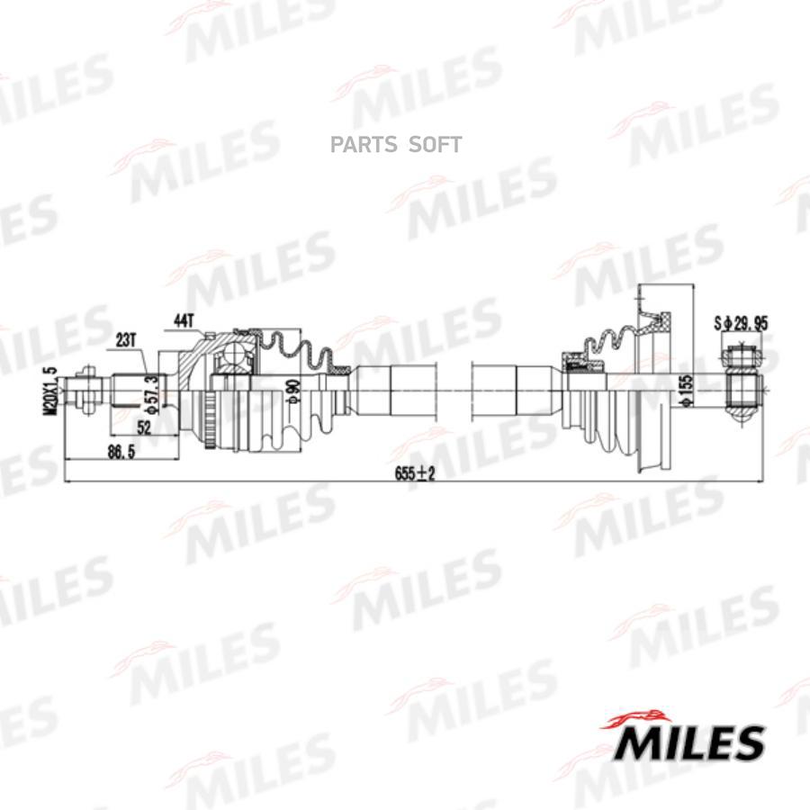 

Привод В Сборе Рено/Ренаут/Renault Megane I/Scenic 1.9dti 01-03 Лев. +Abs Miles арт. GC011