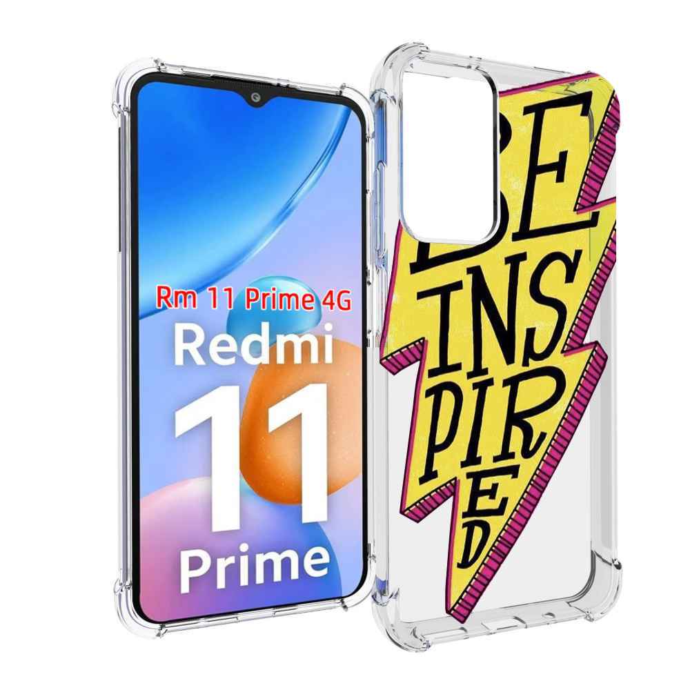 Чехол MyPads надпись в желтой молнии для Xiaomi Redmi 11 Prime 4G