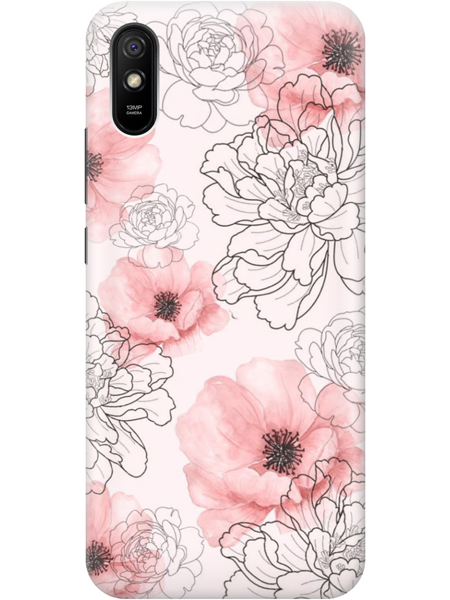 

Силиконовый чехол на Xiaomi Redmi 9A с рисунком "Нежно розовые цветы" прозрачный, Розовый, 20001194