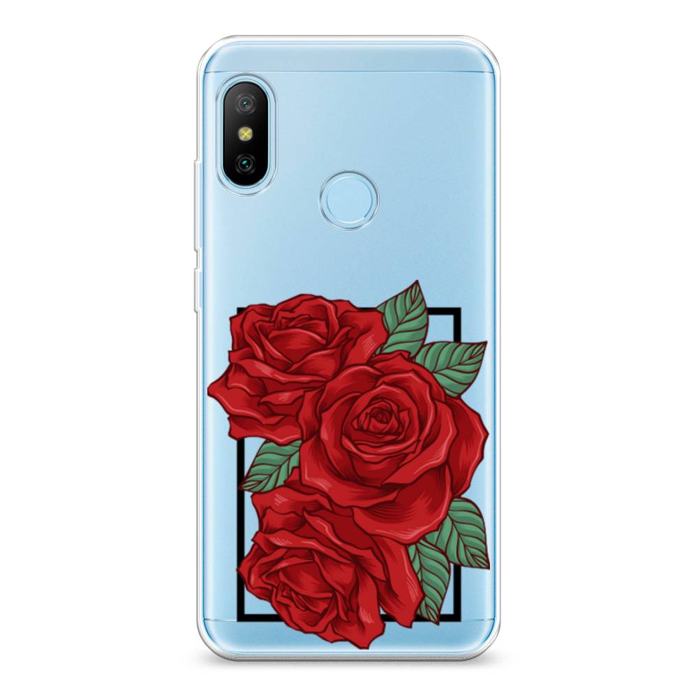 

Чехол на Xiaomi A2 Lite"Три алые розы", Красный, 34050-2