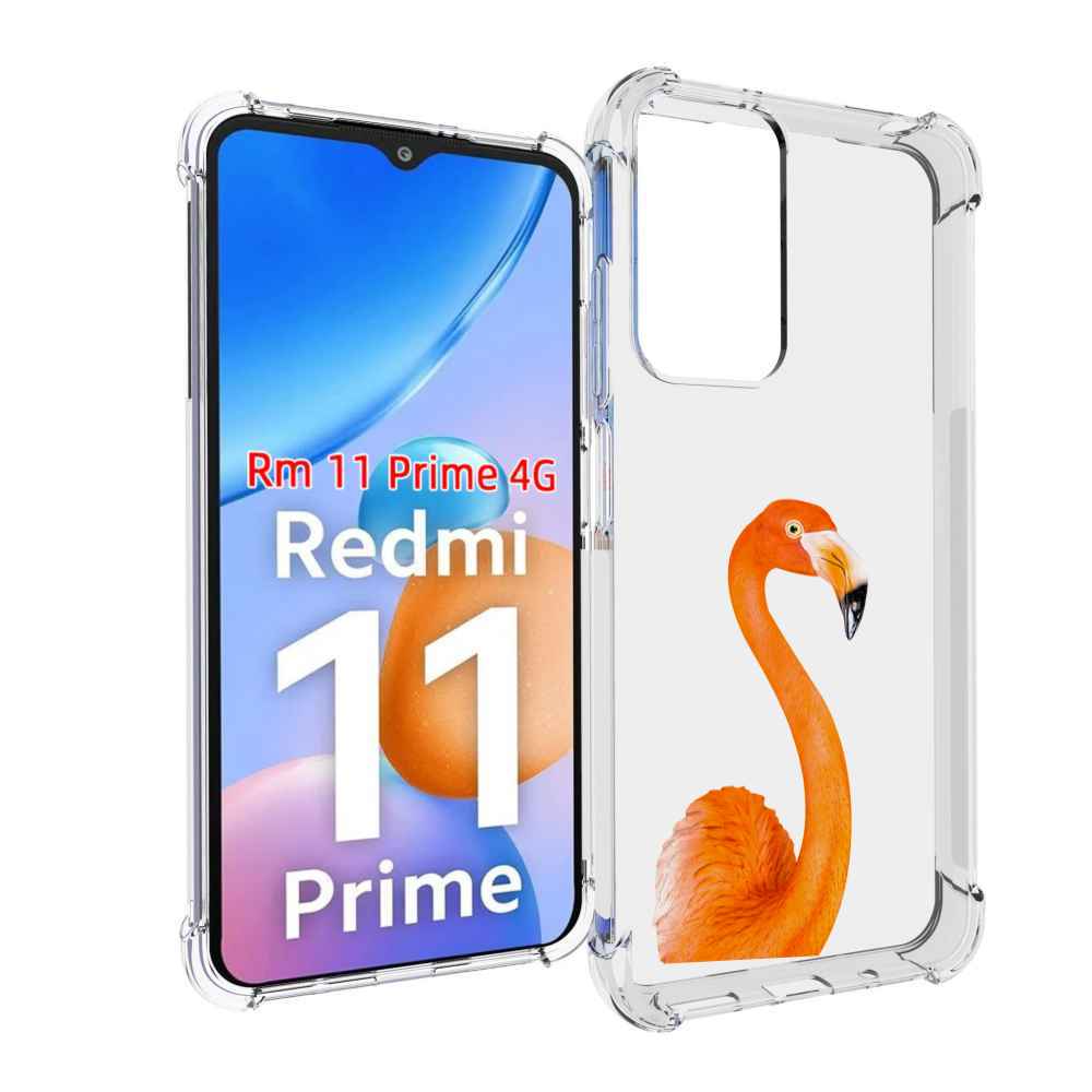 Чехол MyPads оранжевый-фламинго для Xiaomi Redmi 11 Prime 4G