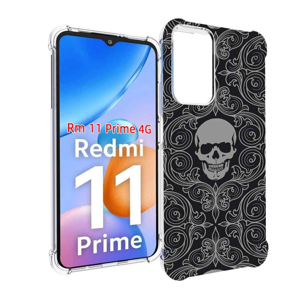 

Чехол MyPads орнамент-черепов для Xiaomi Redmi 11 Prime 4G, Прозрачный, Tocco