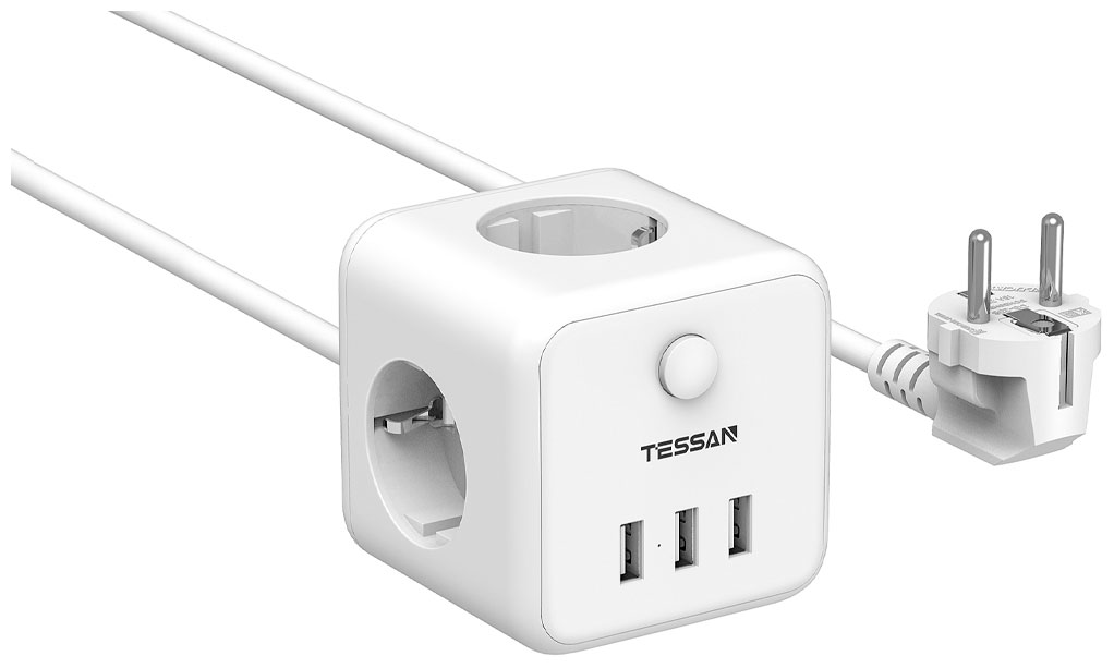 Сетевой фильтр Tessan TS-301 White сетевой фильтр smartbuy