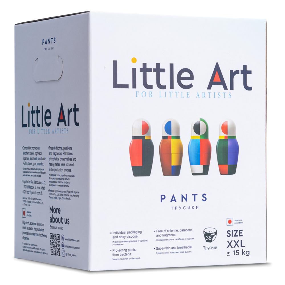 фото Подгузники-трусики little art размер xxl >15 кг, 36 штук птxx15кг